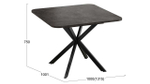 Стол кухонный обеденный раздвижной Черный муар/Ателье темный 100(131)х100х75 см
