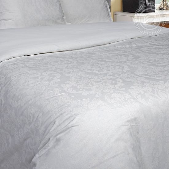 Двуспальный с европростынёй комплект постельного белья Византия белый DE LUXE поплин наволочки 70x70 см