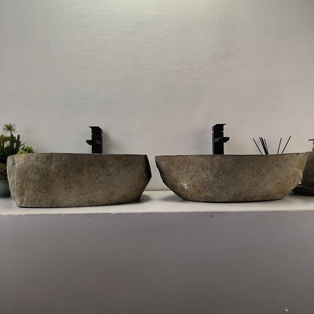 Раковина из речного камня ПАРА! RS-63838 54*47*15 2шт 0127