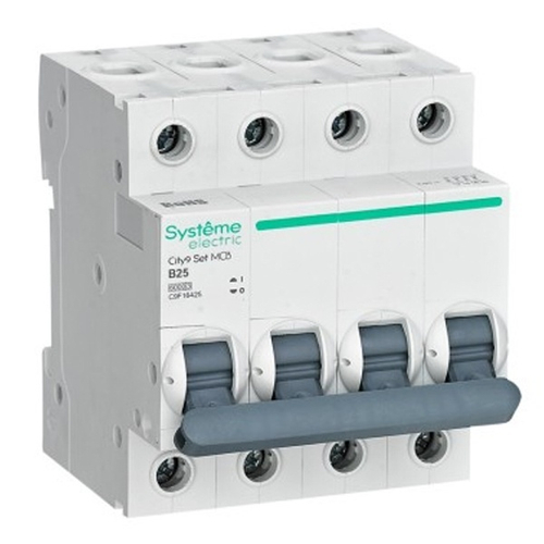 Автоматический выключатель City9 Set 25А В 4П 6кА Systeme Electric (автомат электрический) C9F16425