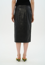 Юбка из перфорированной эко-кожи Лия