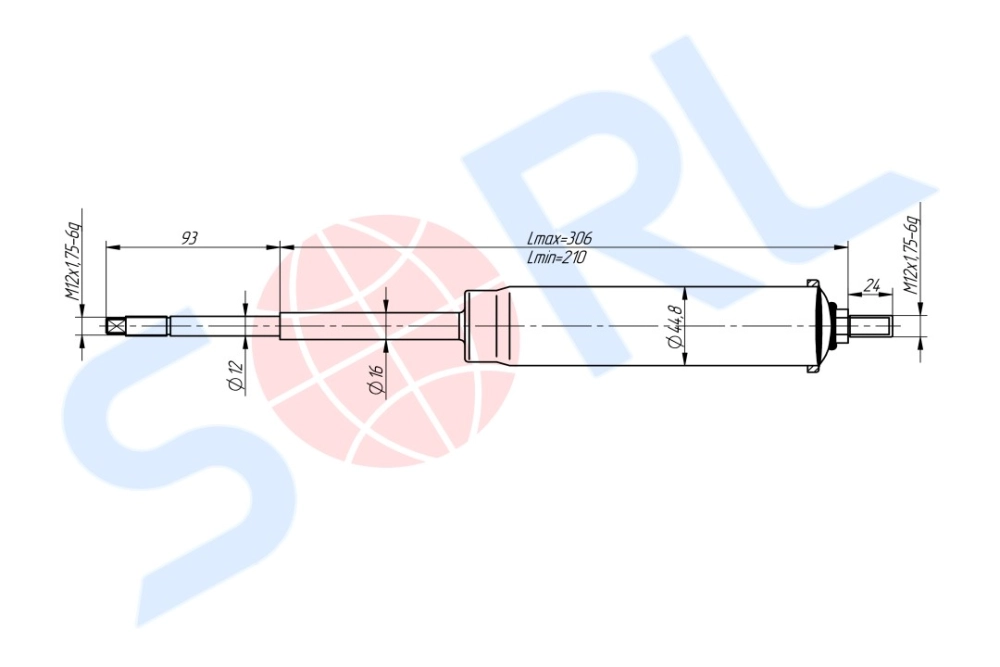 Амортизатор кабины 210/306, I/I, 12x93/12x24 SCANIA (CB0058) SORL