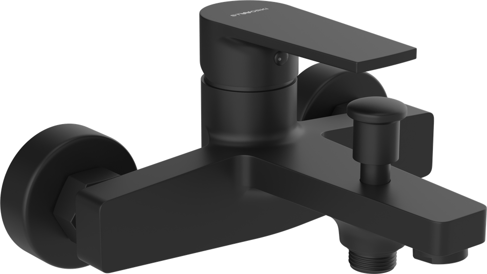 Смеситель для ванны с душем STWORKI Берген S21100BK матовый черный