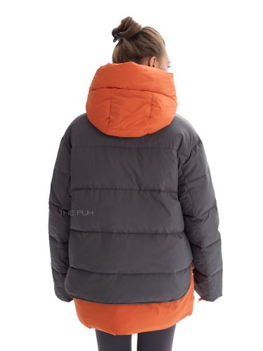 Куртка с контрастной отделкой в графитовом цвете