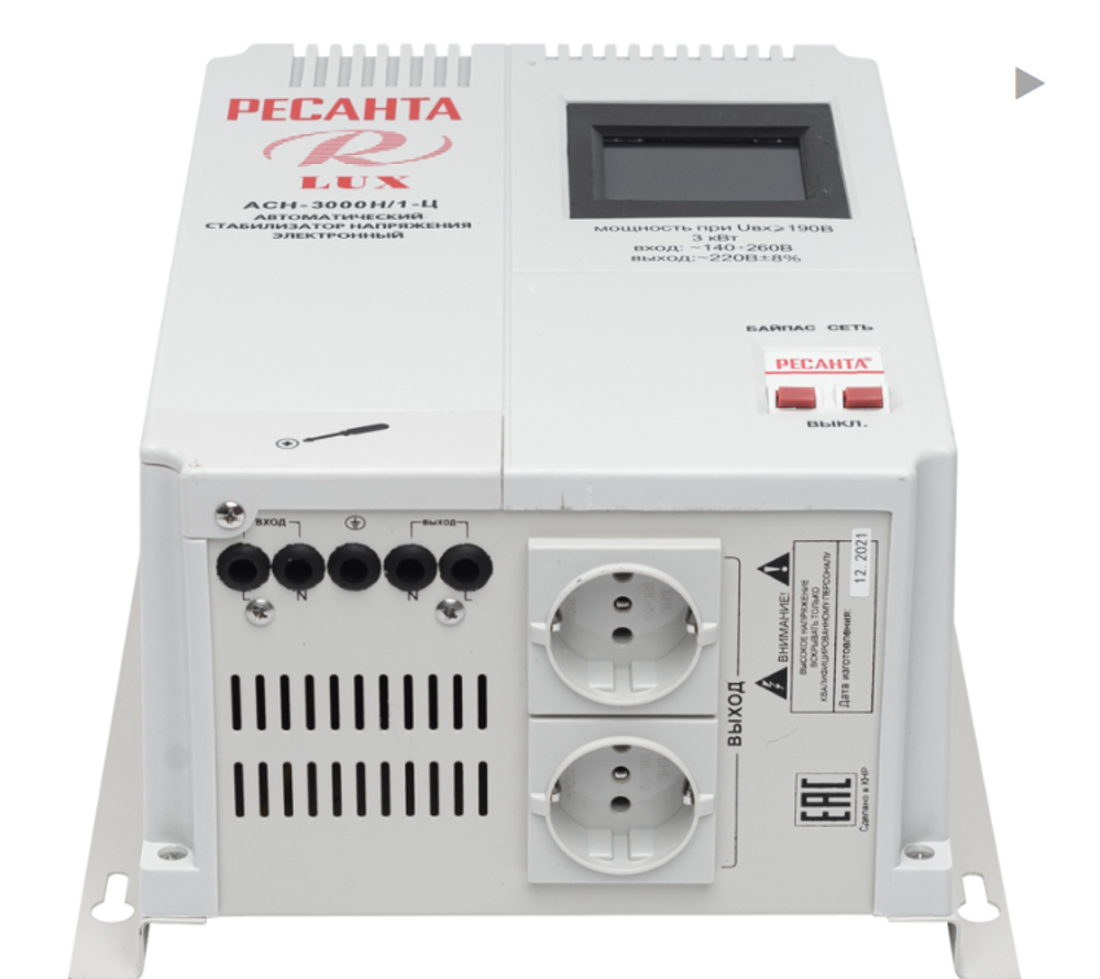 Стабилизатор Ресанта АСН- 3 000Н/1-Ц серии LUX