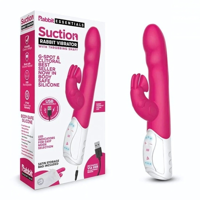 Розовый вибромассажер с клиторальной стимуляцией Clitoral Suction Rabbit - 24,5 см. (Цвет: розовый)