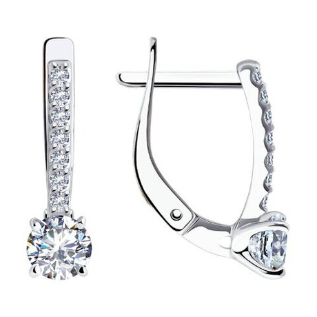 Серьги из золота с фианитами