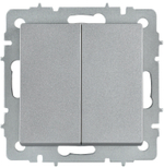 BRITE Выключатель 2-клавишный перекрестный 10А ВС10-2-3-БрА алюминий IEK