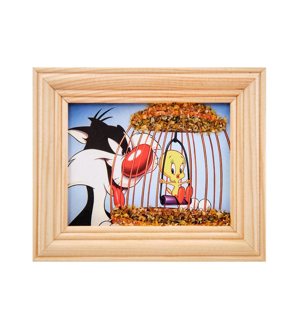 AMB-55/17 Картина «Дисней» (с янтарной крошкой) дер.рамка 7х9