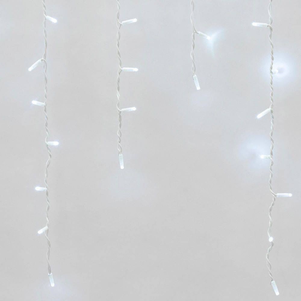 ULD-B3010-200-SWK WHITE IP67 Бахрома светодиодная со статическим свечением. 3м. Соединяемая. 200 светодиодов. Белый свет. Провод белый. TM Uniel.