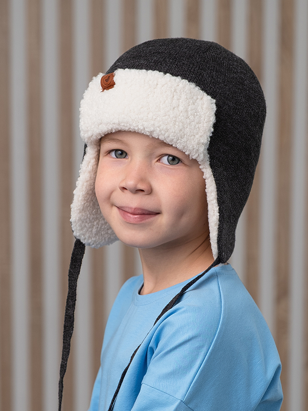 Шапка зимняя вязаная (Антрацит) ТОКИ