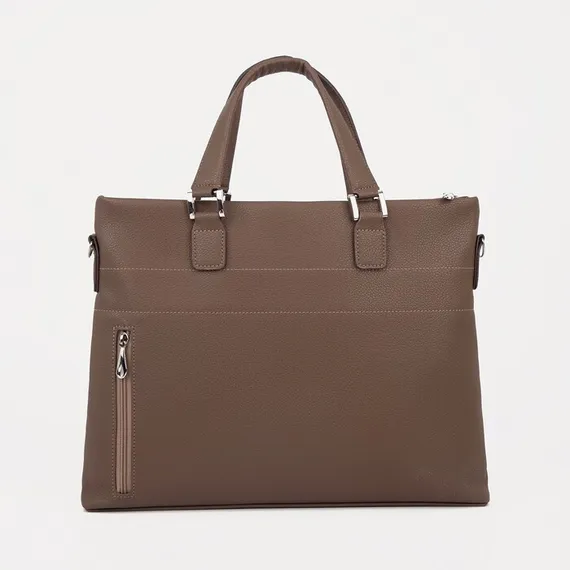 Сумка деловая на молнии, цвет коричневый