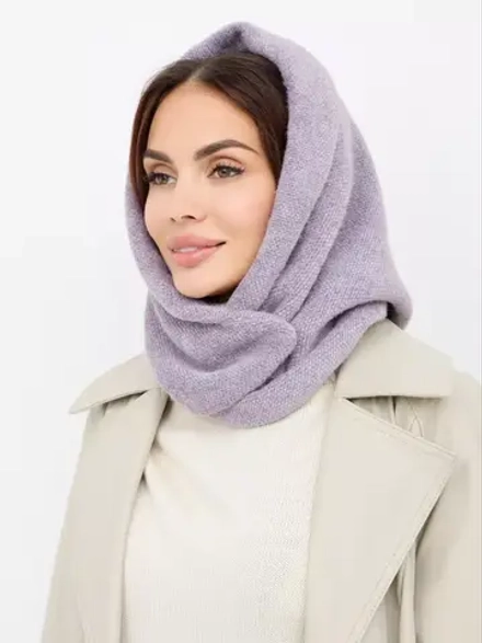 Капор зимний вязаный капюшон на флисе