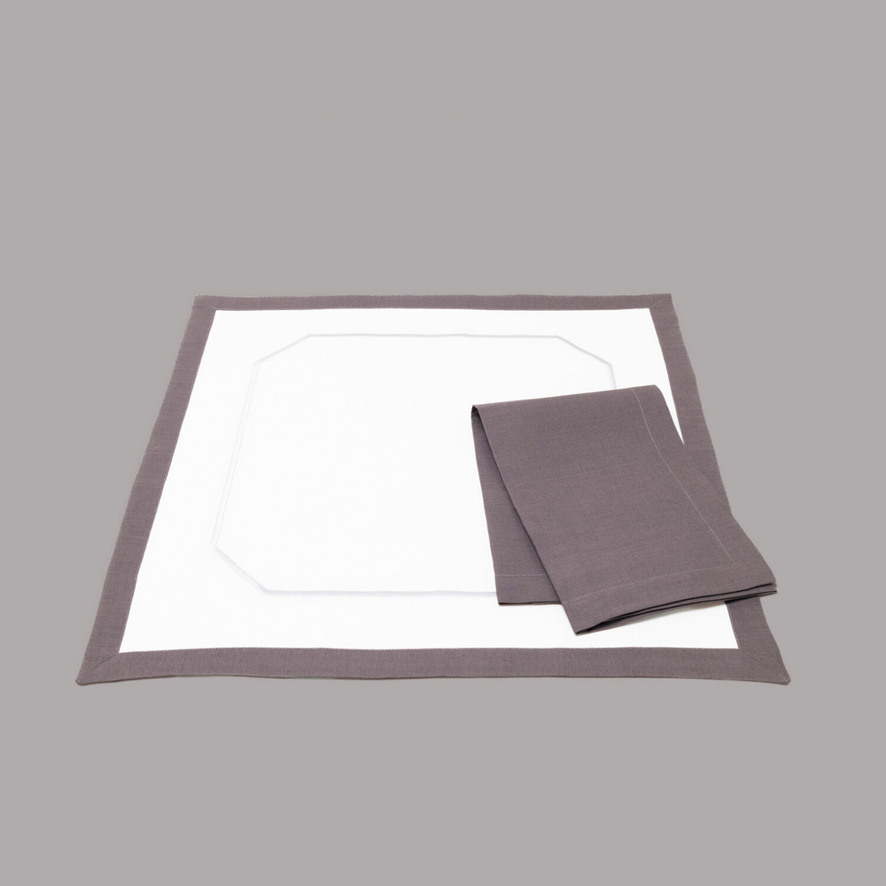 Набор плейсматов Simposium Embroidery White/Grey (45 x 45 см)