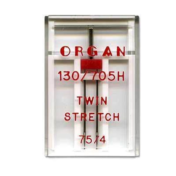 Иглы для швейных машин для трикотажа 130/705 H, №75/4, двойные трикотаж, 1 игла, в пенале 5102057, ORGAN