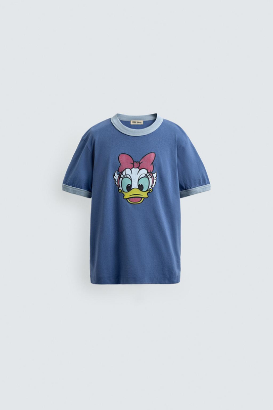 ZARA X DISNEY ФУТБОЛКА С ГРАФИЧЕСКИМ ПРИНТОМ, СИНИЙ