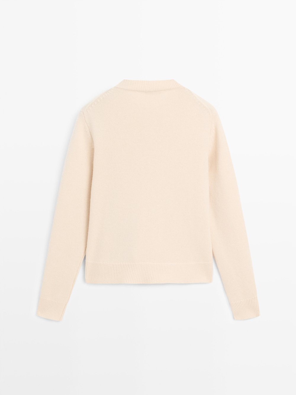 Massimo Dutti Кардиган из трикотажа с золотистыми пуговицами, бежевый