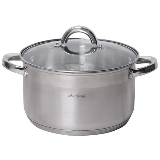 Кастрюля 6,5 л. из нержавеющей стали Kamille KM 5624S с крышкой