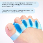 Корректоры на 5 пальцев стопы, 1 пара, цвет голубой