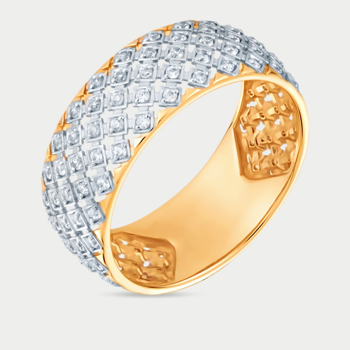 Кольцо женское из желтого золота 585 пробы с фианитами (арт. 000411-4102)