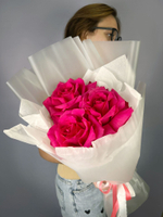 Французские розы , цвет розовый , 3 штуки