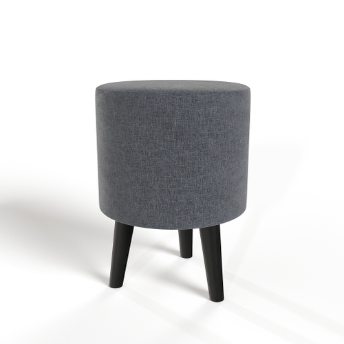 Пуф круглый на трёх высоких ножках Фантазёр D-5 (Тёмно-серый) в офис, дом, салон красоты, прихожая, гостиная, на кухню, в кафе, в зону ожидания, в коридор, к туалетному столику. Банкетка, подставка.