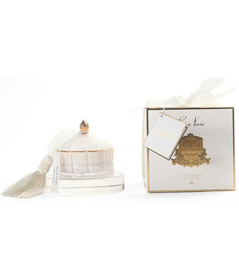 Цветочный чай с жасмином, белая свеча Арт-деко с кисточкой, Cote Noire