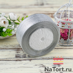 Лента парчовая 40 мм  (22 метра, цвет серебро)