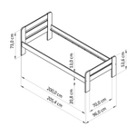 Кровать деревянная 90х200 односпальная Берт с основанием, из сосны, белая
