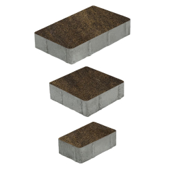 Тротуарная плитка СТАРЫЙ ГОРОД - Листопад гранит Мокко, комплект из 3 видов плит