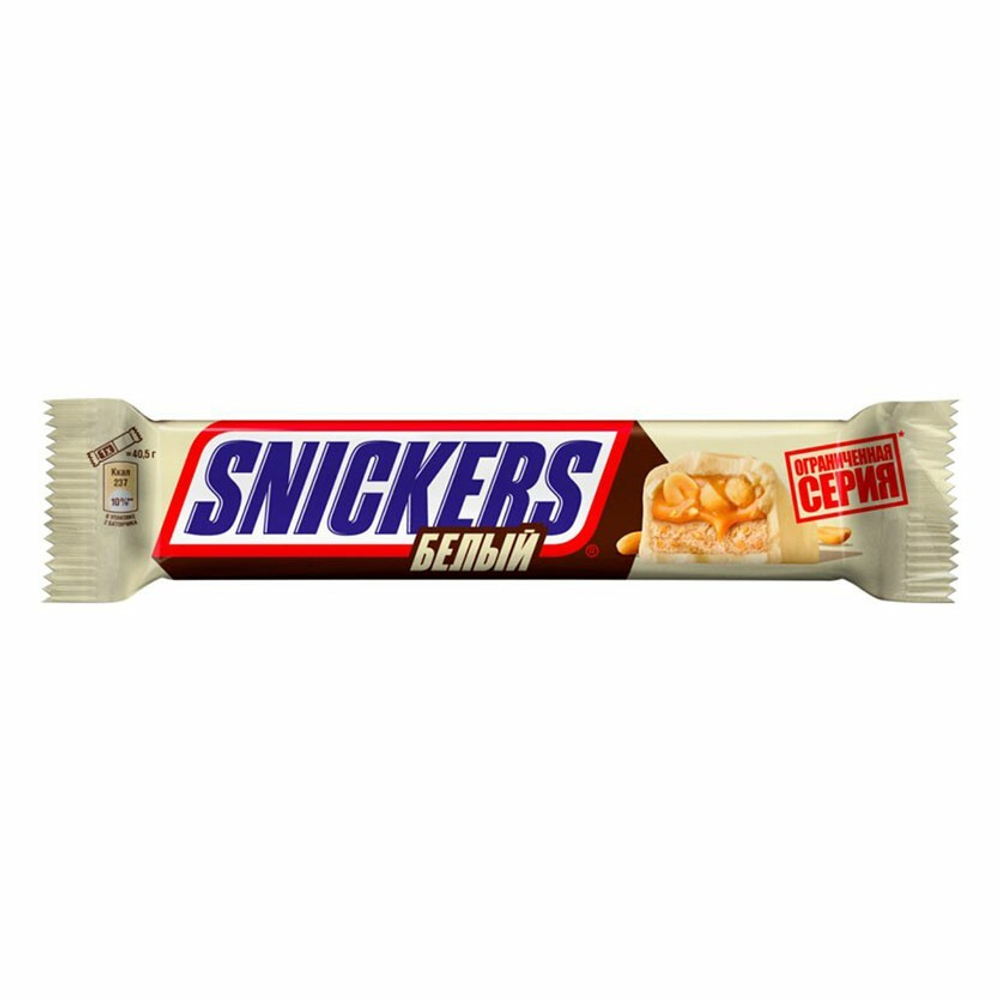 Шоколадный батончик Snickers Белый 81г