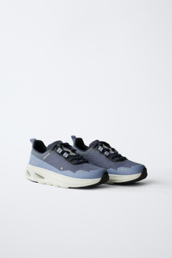 ZARA СПОРТИВНЫЕ КРОССОВКИ С ДЕТАЛЯМИ НА ПОДОШВЕ, СИНИЙ