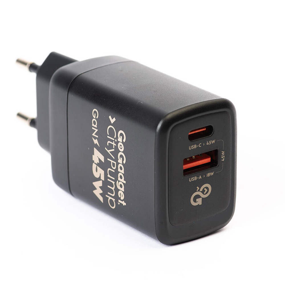 Сетевое зарядное устройство GoGadget CityPump 45W 1хUSB-C 1xUSB-A GaN