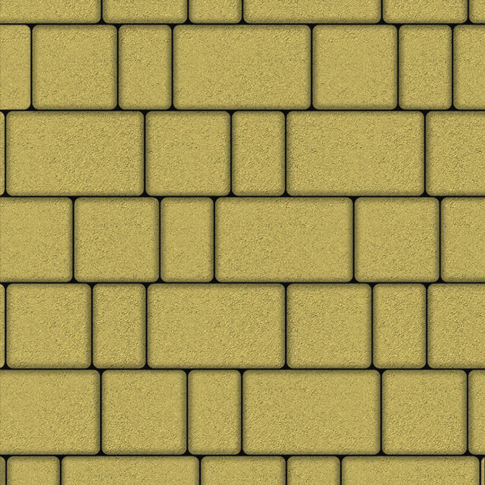 Тротуарная плитка СТАРЫЙ ГОРОД - Стандарт Желтый, комплект из 3 видов плит