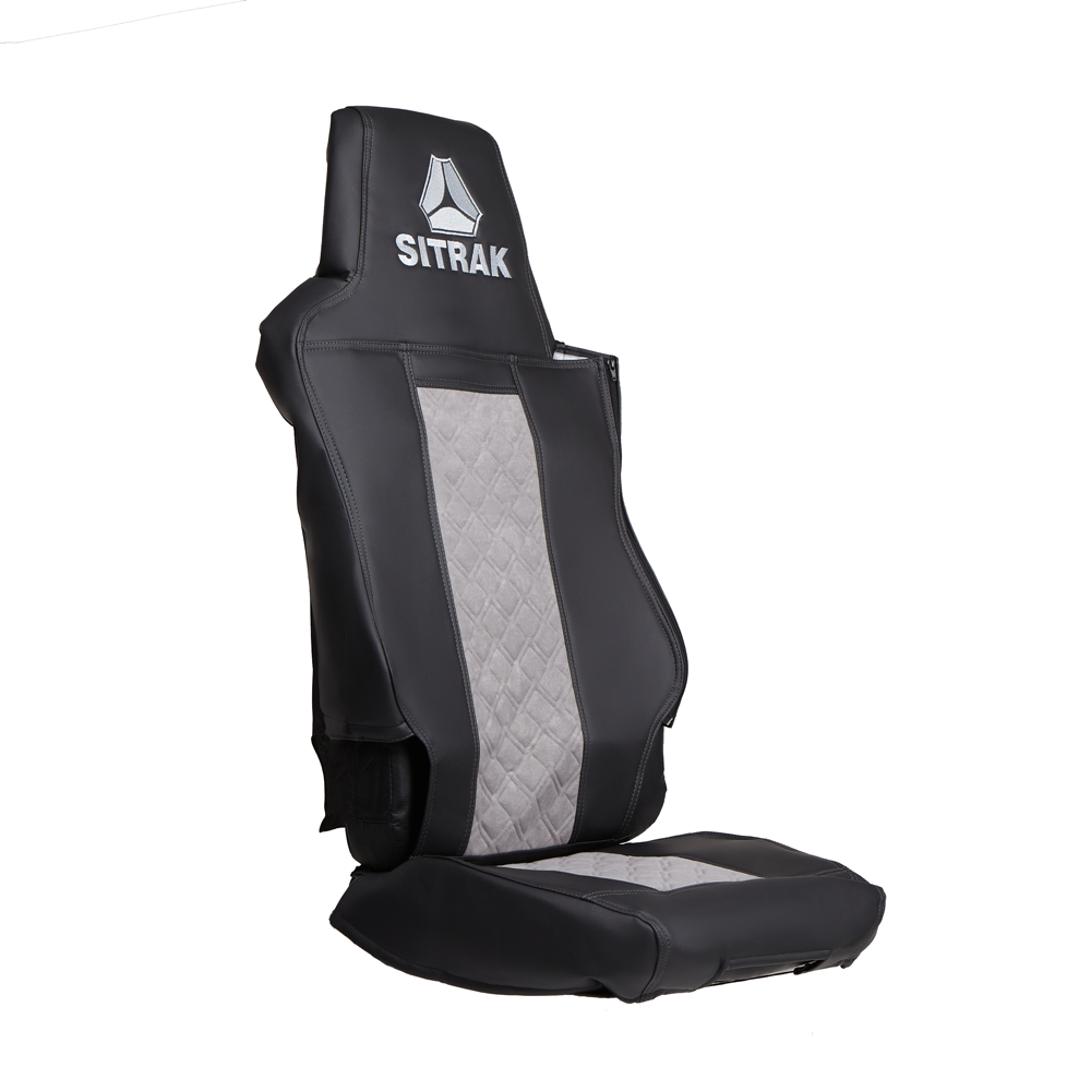 Чехлы SITRAK C7H (экокожа, черный, серая вставка)