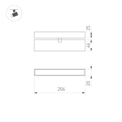Светильник MAG-FLAT-FOLD-25-S200-6W Day4000 (WH, 100 deg, 24V) (Arlight, IP20 Металл, 5 лет) 050068
