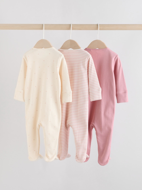 Комбинезон / Cлип для малышей Next F34-058, 3 шт., Розовый, Бежевый