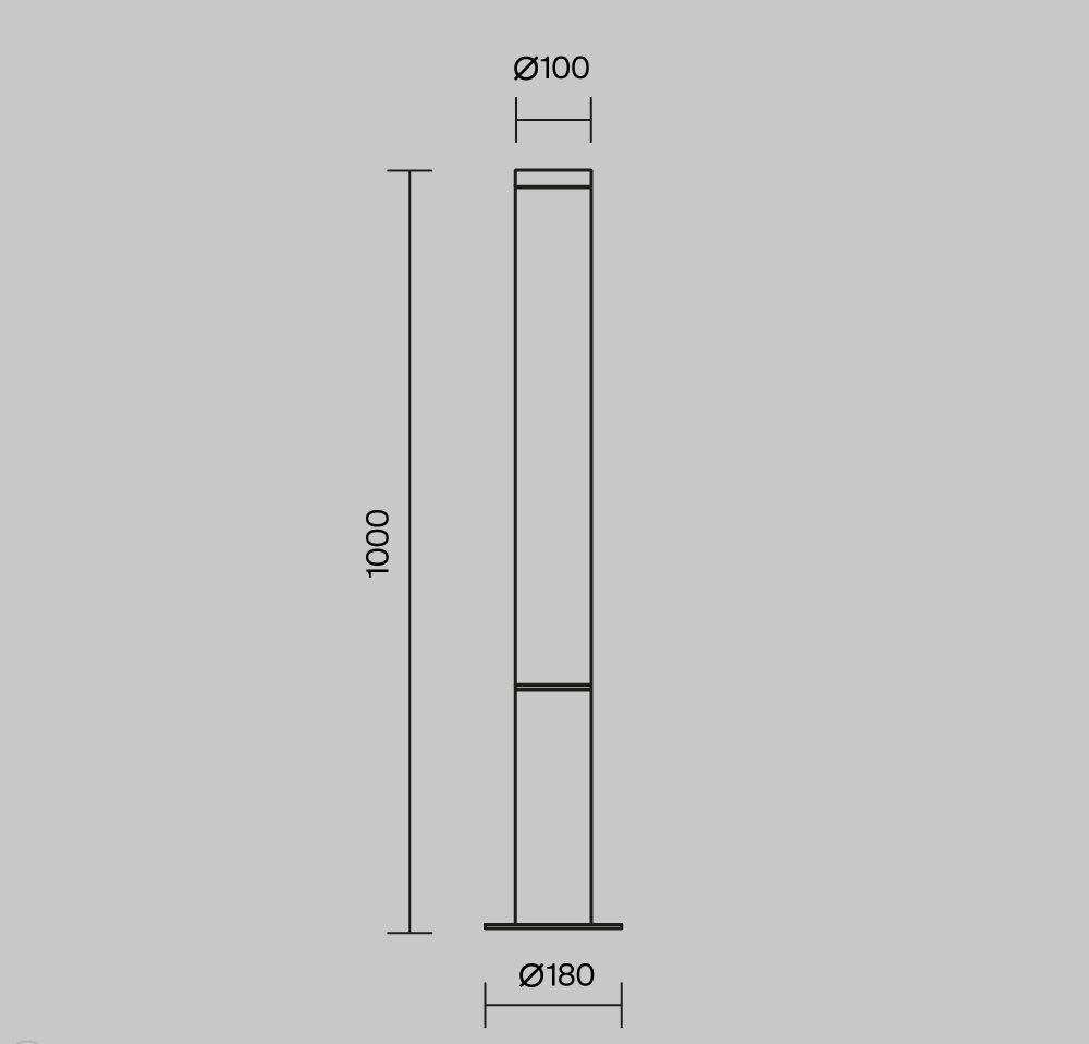 Уличный светильник столбик ландшафтный 30вт 100x180x1000 мм