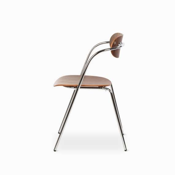 Обеденный стул Birk, орех, ножки хром