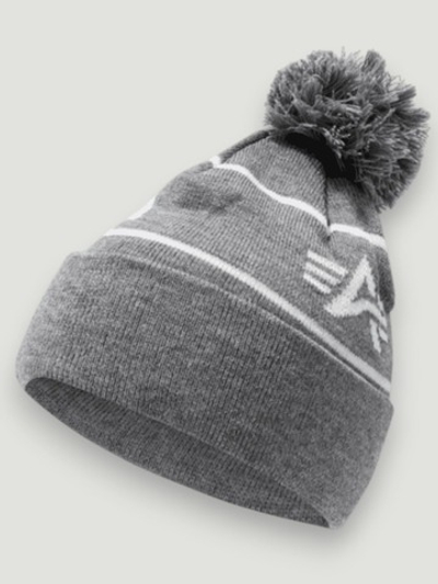 Шапка Alpha Industries Essential Pom Beanie Medium Charcoal Heather (Серая)