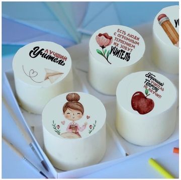 Пирожные с фотопечатью на День Учителя