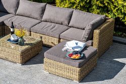 "Лунго" модуль диванный прямой с подушками, цвет соломенный (гиацинт)