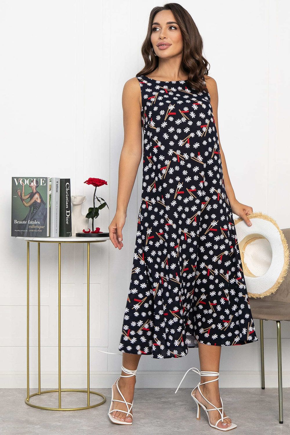 Сарафан Кампари (синий/цветы) П13995-10М LT Collection