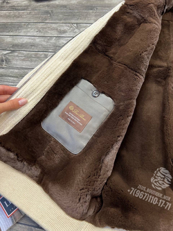 Куртка с мехом Loro Piana со вставками кожи крокодила