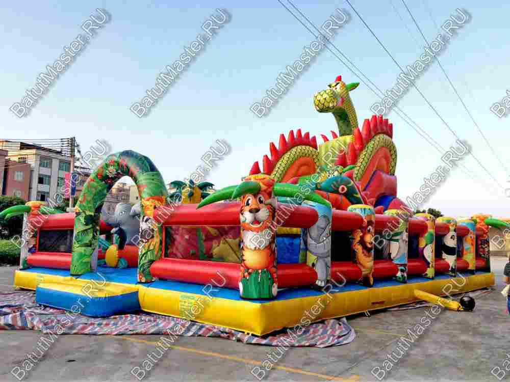 Профессиональный надувной батут "Гранд-саванна" 17*10*9 м