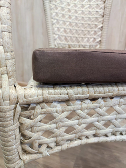 Стул-кресло из ротанга Руардин «Ruardean»с мягкой подушкой 5 см — Wood