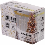 Гирлянда для дома БАХРОМА ш3м* в30/50 см 120 ламп LED, прозрачн.провод, 8 реж, IP-20, Белый (возможность соединения)