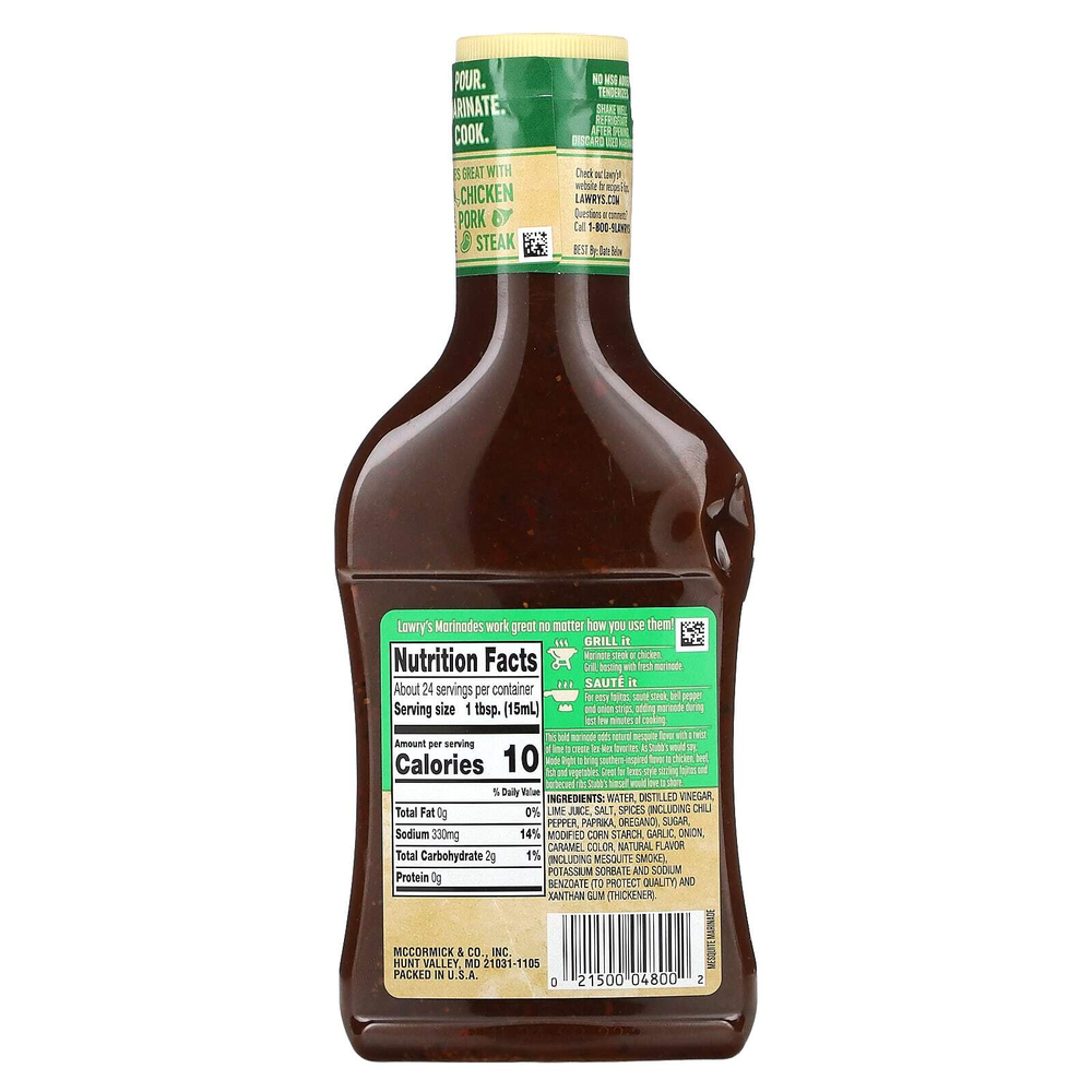 Lawry's, маринад, мескитское растение с соком лайма, 354 мл (12 жидк. унций)