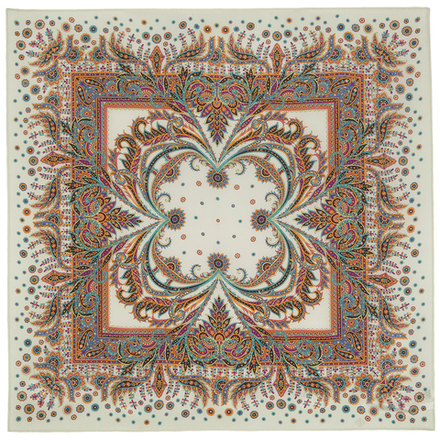 Павловопосадский платок Коралловый бриз 1603-1