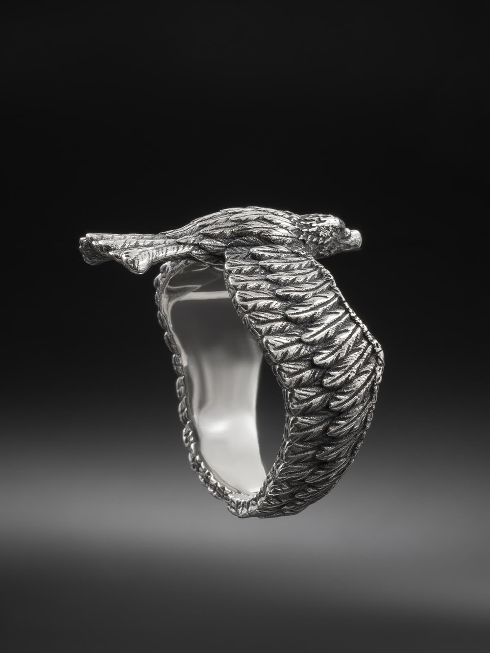 Орёл — кольцо из серебра